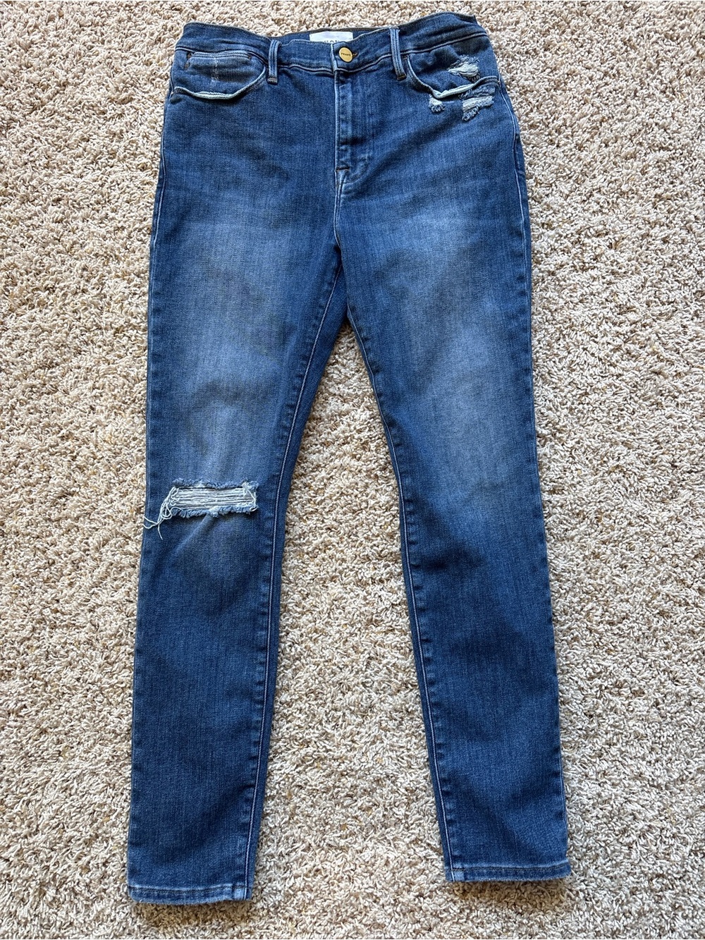 FRAME Distressed Le High Skinny Jeans Sz 30